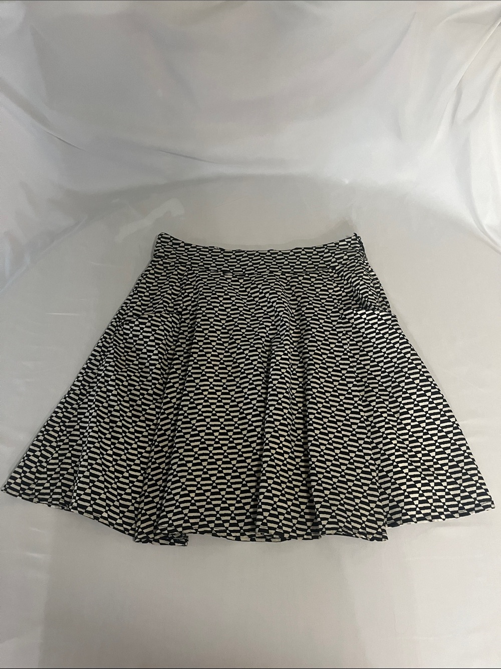 Ranna Gill from Anthropology Black and White Geometric Skater Skirt